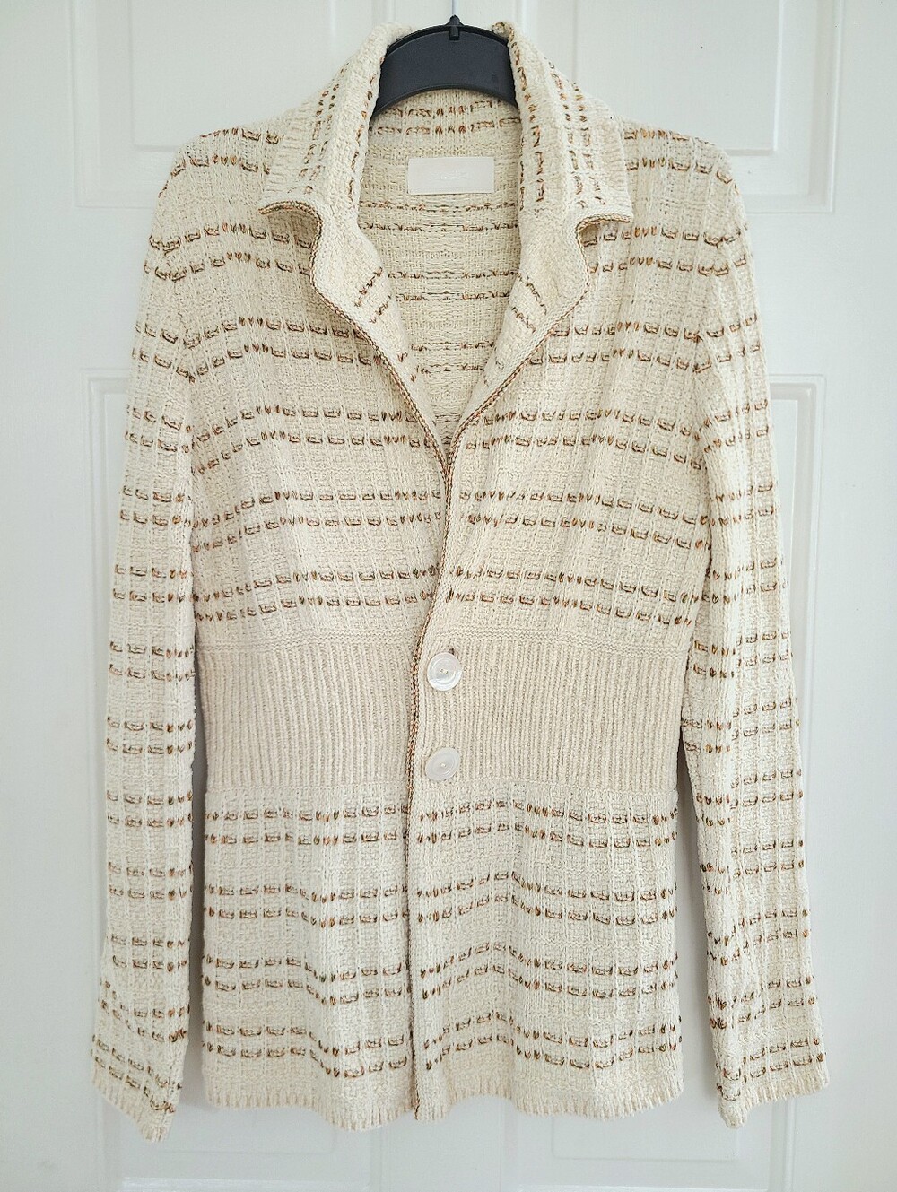 MALO Silk Cashmere Sweater Cardigan Multicolor Textured Knit XS/S IT 38